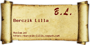 Berczik Lilla névjegykártya